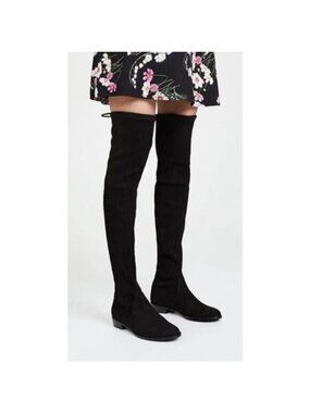 Stuart Weitzman Lowland Over the Knee Black Suede Boots 6.5